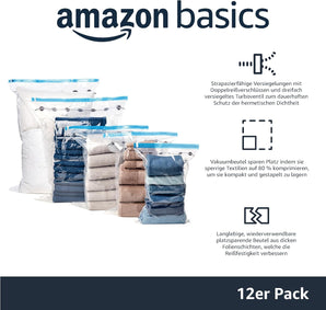 [RESIGILAT] Pungi vid Amazon Basics pentru haine, 12 piese transparente