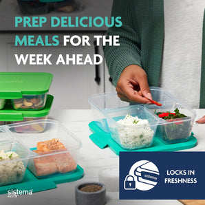 [RESIGILAT] Nest It Meal Prep Containers, 1.9 L, BPA Free, Verde, 5 bucati