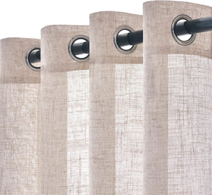 [RESIGILAT] Woaboy Perdele cu inele, model cruce, 140x160cm, alb, set 2 bucati