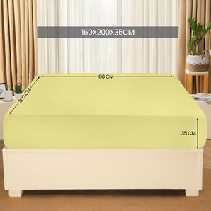 [RESIGILAT] Cearsaf ajustabil Utopia Bedding 160x200cm galben