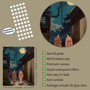 [RESIGILAT] Set 6 Imprimeuri Arta Murala, Peisaj Japonez, Muntele Fuji