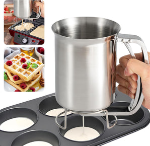 [RESIGILAT] Dispensator aluat GIBOHOM 800ml inox pentru clatite muffins