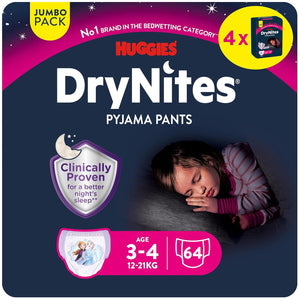 [RESIGILAT] Scutece Huggies DryNites pentru fete 3-5 ani, 64 bucati.