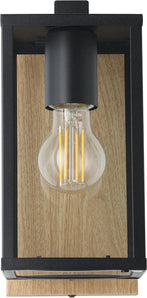 [RESIGILAT] Lampa de perete Budrone, exterior, metal negru, soclu E27