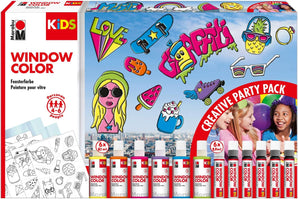 [RESIGILAT] Marabu Kids Window Color Party Set – 6 culori și accesorii pentru ferestre