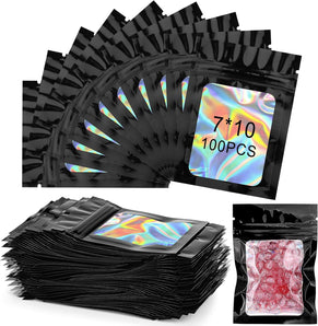 [RESIGILAT] Set 100 Pungi Mylar Ziplock 7x10 cm, Negru