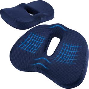[RESIGILAT] Scaun ortopedic spuma memorie, perna ergonomica albastru