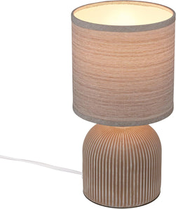 [RESIGILAT] Lampa masa Briloner textil maro 15x28 cm cu intrerupator