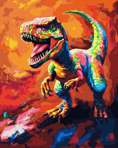 [RESIGILAT] Komking Kit Pictura Numere, Dinozaur Colorat, 16x20 inch