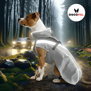 [RESIGILAT] DOGOPAL Pelerina ploaie impermeabila, dungi reflectorizante, gri, M