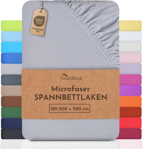 [RESIGILAT] NatureMark Cearsafuri microfibra, 180x200 cm, gri argintiu