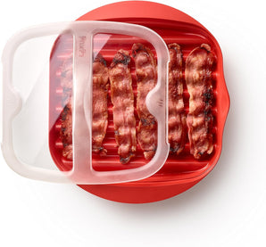 [RESIGILAT] Lekue Aparat Gatit Bacon Microunde 28x6x24 cm rosu