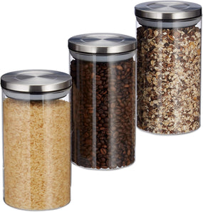 [RESIGILAT] Jar depozitare Relaxdays set 3 buc, 1 litru fiecare