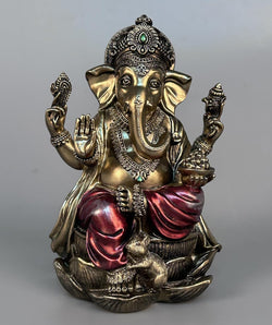[RESIGILAT] Statuie Ganesha din poliresina, finisaj bronz antic