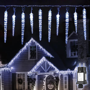 [RESIGILAT] Lampa LED icicle 10m 40 becuri pentru Craciun alb rece