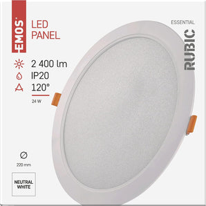 [RESIGILAT] EMOS LED Panou, 24 W, rotund, 2400 lm, 22 cm, alb neutru