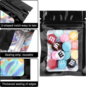 [RESIGILAT] Set 100 Pungi Mylar Ziplock 7x10 cm, Negru