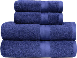 [RESIGILAT] Set prosoape baie Amazon Basics 4 bucati bumbac albastru
