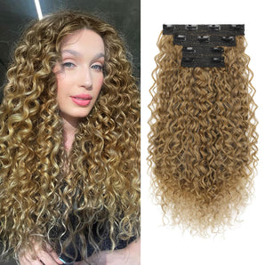 [RESIGILAT] Extensii par clip-in, 100% matase, 50 cm, crete, blond inchis