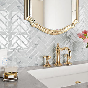 [RESIGILAT] Livelynine 3D tigla autocolanta Herringbone alba 30x30
