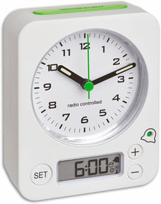 [RESIGILAT] TFA Dostmann Combo, Ceas radio cu alarma analogica, Alb-Verde