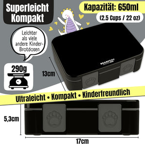 [RESIGILAT] Cutie pranz copii Bearfoot compact 650ml negru