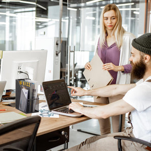 [RESIGILAT] Relaxdays Suport dosare A4-C4, 2 compartimente, Metal, Negru