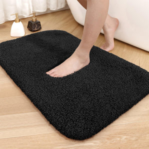 [RESIGILAT] Covor baie antiderapant 40x60cm negru absorbant pufos