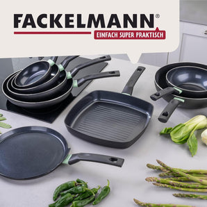 [RESIGILAT] Fackelmann Brandao, Tigaie clatite, O 26 cm, aluminiu reciclat, neagra