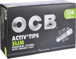 [RESIGILAT] OCB ActivTips Slim, Filtre carbon activ 7 mm, 10 x 50 bucati