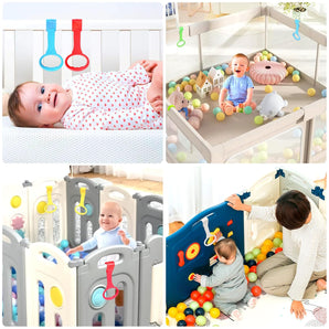 [RESIGILAT] Set 6 inele Venditer pentru pătuțuri, accesorii exerciții copil, multicolor