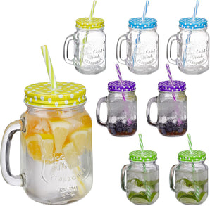 [RESIGILAT] Set de 8 pahare Relaxdays cu capac si paie 400 ml