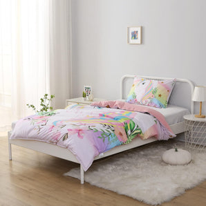MUSOLEI Bettbezug Einhorn 120x150cm, Mädchen, Kinder, Rosa, 3D-Motiv, Bedruckt, Bettwäsche für Einzelbett, aus Mikrofaser, mit Reißverschluss mit Kissenbezug, 40x60cm, Geschenk für Party