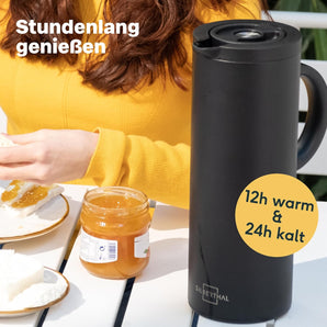 [RESIGILAT] Carafa termos SILBERTHAL 1l din otel inoxidabil negru