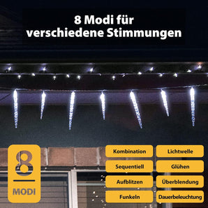 [RESIGILAT] Lampa LED icicle 10m 40 becuri pentru Craciun alb rece