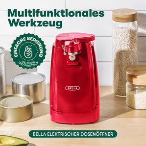 [RESIGILAT] BELLA Deschizator conserve, ascutitor cutite, rosu
