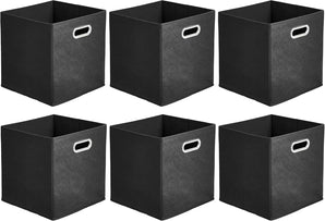 [RESIGILAT] Cuburi depozitare pliabile Amazon Basics, set 6, negru