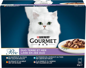 [RESIGILAT] GOURMET Perle Duo, Carne si Peste, 12 x 85g pentru Pisici