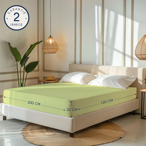 [RESIGILAT] Dreamzie Cearsaf cu elastic 120x200cm, Bumbac Oeko-Tex, Verde