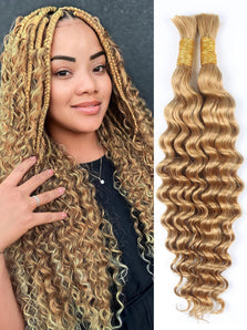 [RESIGILAT] Par uman ondulat pentru impletituri 40cm 100g #27 blond