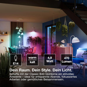 [RESIGILAT] Osram SMART+ B40 LED, 4.9W E14 RGBW, control aplicatie, WiFi