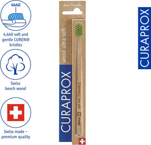 [RESIGILAT] Periuta Curaprox Wood Ultra Soft, peri verzi