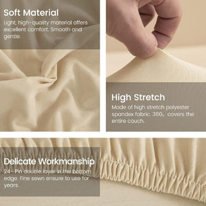 [RESIGILAT] ShowyLive Paturi canapea, Set 2 huse, Bej, lavabile, cu 2 fete perna