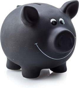 [RESIGILAT] Pusculiță neagră cu lacăt și cheie – Porcușor de economii personalizabil