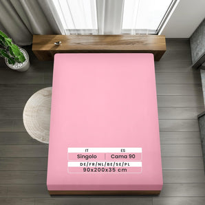 [RESIGILAT] Set 2 cearsafuri pat 90x200cm roz microfibra 35cm