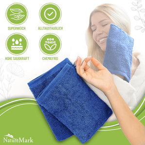 [RESIGILAT] NatureMark Manusi Spalat, Bumbac 100%, Albastru Regal, 15x21 cm