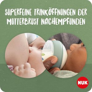 [RESIGILAT] Tetina silicon pentru biberon NUK for Nature, mica, 0-6 luni, 2 bucati