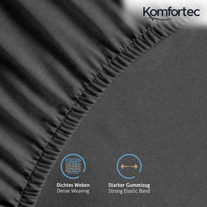 [RESIGILAT] Cearsaft Komfortec jersey bumbac 140x200 cm antracit