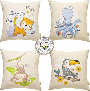 [RESIGILAT] Fete de perna copii, 100% bumbac, 40x40, set 4 animale