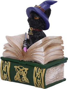 [RESIGILAT] Figurina Binx pisică neagră cu carte de vrăji 11 cm – decor și colecție vrăjitoare